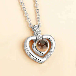 Collana 100 lingue d'amore Ciondolo a cuore Collana romantica con proiezione di memoria