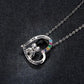 925 Sterling Silver Best Sisters Collana Forever Friend Collana a cuore Catena Arcobaleno Zircone