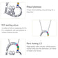 925 Sterling Silver Best Sisters Collana Forever Friend Collana a cuore Catena Arcobaleno Zircone