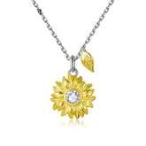 Sunflower Necklace Gold Color Lucky Necklace Gift for Women Fashion Necklace Jewelry