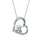 925 Sterling Silver Best Sisters Collana Forever Friend Collana a cuore Catena Arcobaleno Zircone
