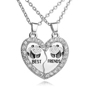 Paar Halsketten Pailletten Stitching Heart Broken Best Friends Halskette Geschenke 2PCS/Set