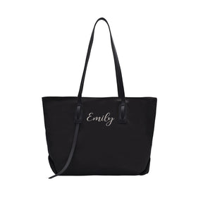 Customizable Tote Oxford Bag Embroidered Name One-Shoulder Handbag