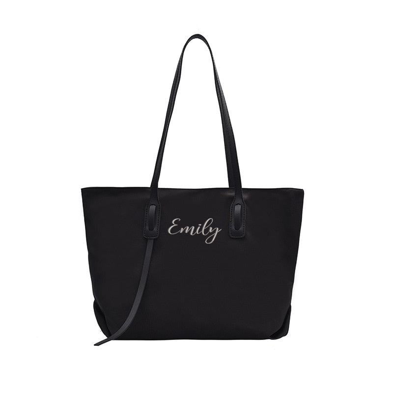 Anpassbare Tote Oxford Bag Bestickter Name One-Shoulder-Handtasche