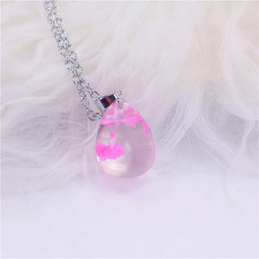 Resin Rould Ball Moon Pendant Necklace Women Blue Sky White Cloud Necklace