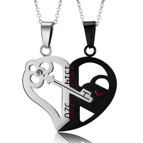 matching necklaces for couples necklaces Splice 2 PCS/Set Cat Moon Heart Pendant