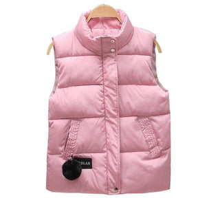 Women Vest Mandarin Collar Sleeveless Short Coat Women Plus Size 2021 Autumn Winter