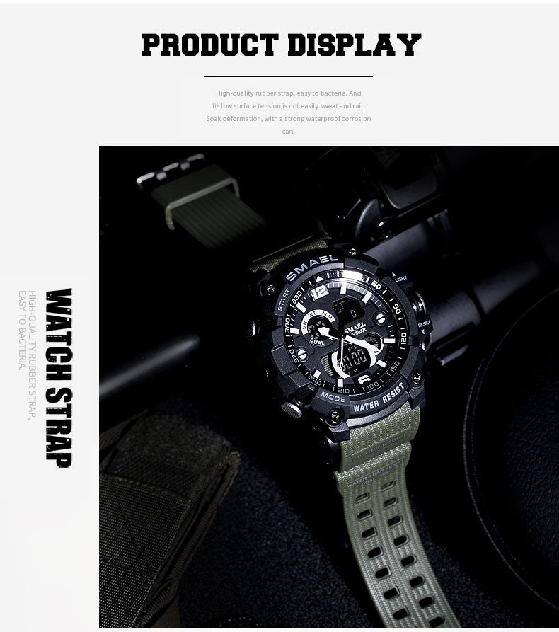 Military Watch 50m Waterproof Wristwatch LED Quartz Clock Male Digital Sports Watches Men's