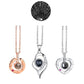 100 languages of love necklace Heart Pendant Wedding Romantic Memory Projection Necklace