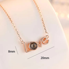 100 languages of love necklace Heart Pendant Wedding Romantic Memory Projection Necklace