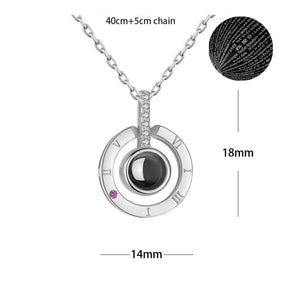 100 languages of love necklace Heart Pendant Wedding Romantic Memory Projection Necklace