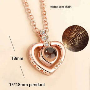 100 languages of love necklace Heart Pendant Wedding Romantic Memory Projection Necklace