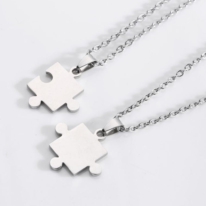 puzzle Pendant Chain piece necklace for couples