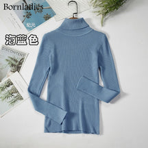 Turtleneck Women Sweaters Autumn Winter Tops Slim Women Pullover Knitted Sweater