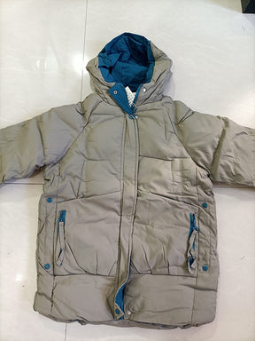 2021 Dicker Daunenmantel mit Kapuze Damen Winterjacke Baumwolle Lang Warm Gepolsterter Parka