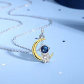 cute star and moon astronaut couple necklace fashion sweet dynamic romantic jewelry