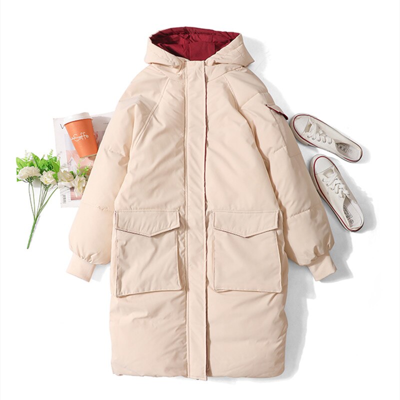 Frau Winter Parkas Lange Warme 2021 Dicker Mantel Streetwear Kleidung