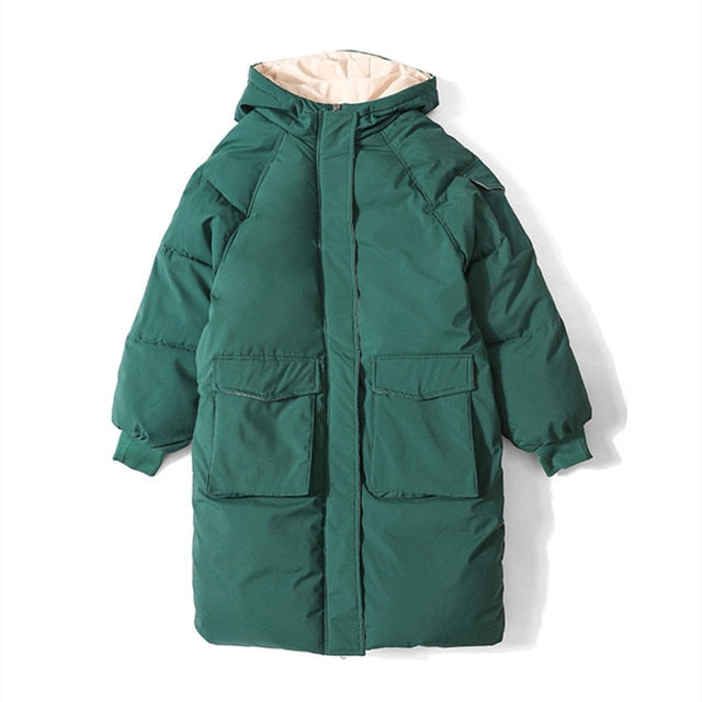 Frau Winter Parkas Lange Warme 2021 Dicker Mantel Streetwear Kleidung