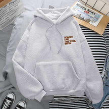 Fleece Hoodies Fashion Autumn Winter Thick Letter Embroidery