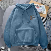 Fleece Hoodies Mode Herbst Winter Dicke Buchstabenstickerei