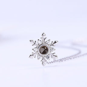 Personalized Projection Necklace Custom Photo Jewelry Women Snowflake Pendant