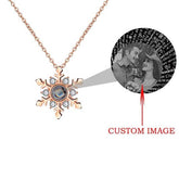 Personalized Projection Necklace Custom Photo Jewelry Women Snowflake Pendant