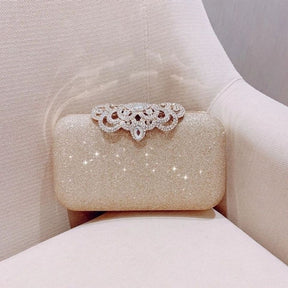 Borse da sera con strass Borse con diamanti da sposa Borsa chic nera con manico