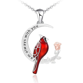 Red Parrot Bird Cardinals Collana Ciondolo sarò sempre con te