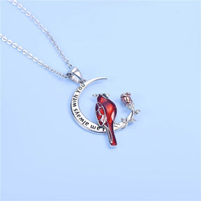 Red Parrot Bird Cardinals Collana Ciondolo sarò sempre con te