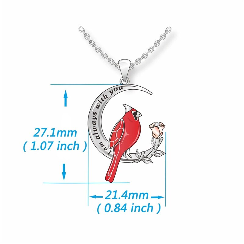 Red Parrot Bird Cardinals Collana Ciondolo sarò sempre con te