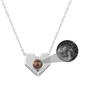 Personalized Heart Shaped Projection Necklace Custom Photo Pendan