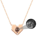 Collana di proiezione personalizzata a forma di cuore Pendente fotografico personalizzato