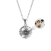 Custom Color Photo Projection Necklace Personalized Simple Style Sunflower Pendant