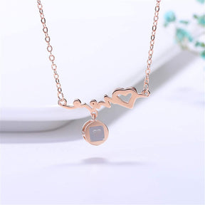 Personalized Custom Photo Heartbeat Shape Necklace Crystal Projection Pendant