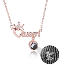 Projection Necklace Custom Photo Name Queen Crown Heart Pendant Personalized DIY