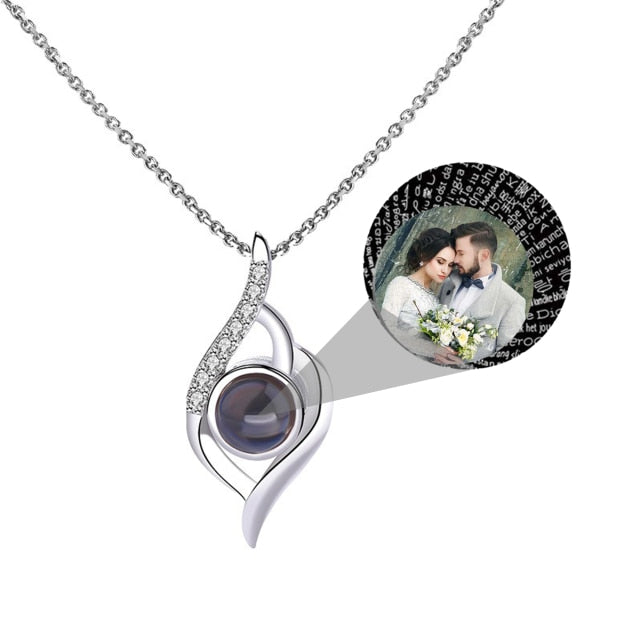 Personalized Photo Name Projection Custom Pendant For Women Girls Trendy Necklaces