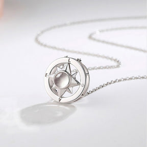 Projection Photo Necklace Custom Compass Necklace Personalized Lucky Star Couple Jewelry