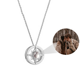 Projection Photo Necklace Custom Compass Necklace Personalized Lucky Star Couple Jewelry