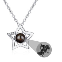 Custom Name Photo Projection Pendant Five Pointed Star Personalized Necklace