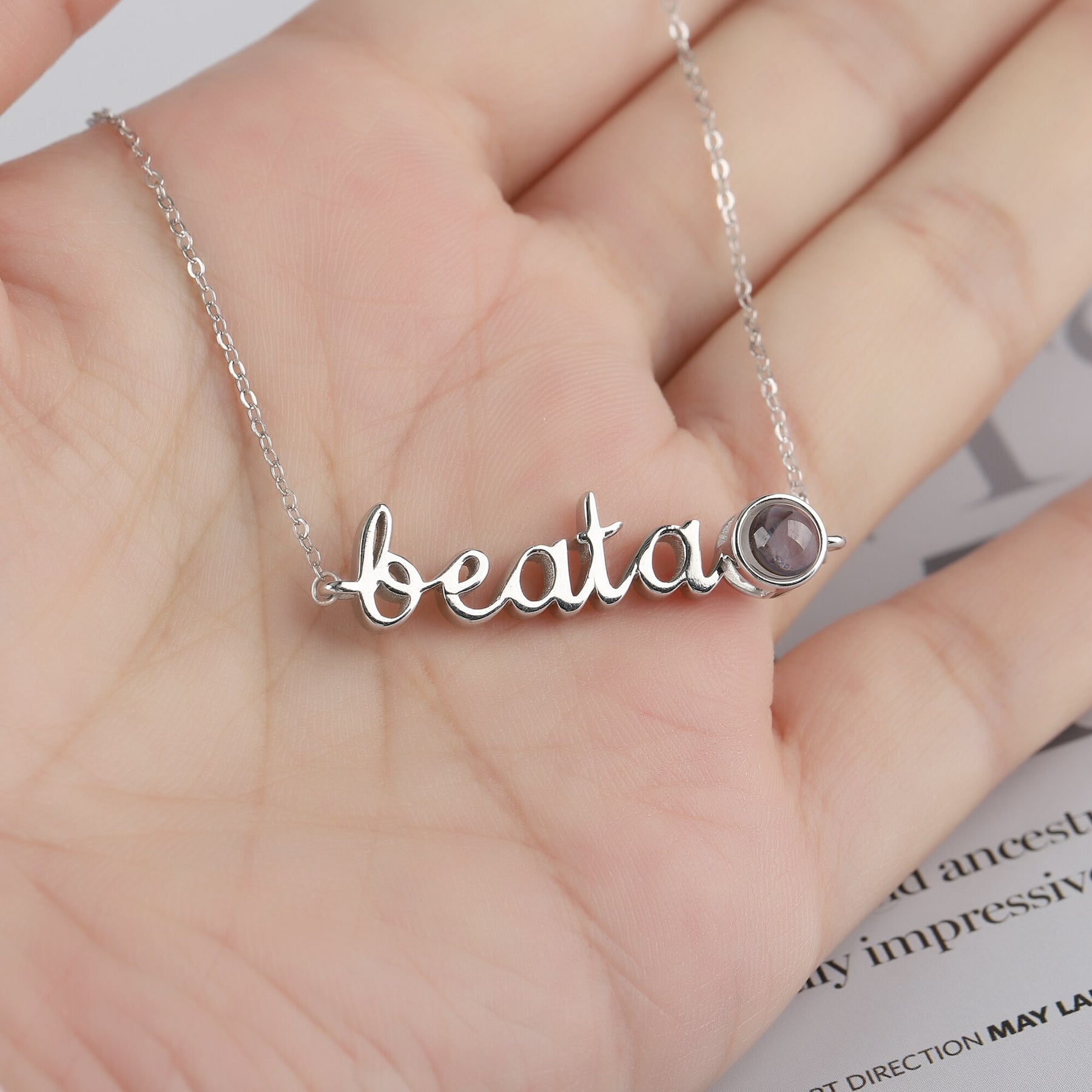 Personalized Pendant Clavicle Chain Customized Name Projection Photo Necklace