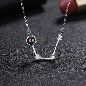 Personalized 12 Constellations Projection Necklace Customized Color Photo Pendant Jewelry Gifts