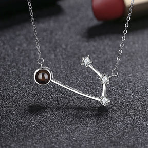 Personalized 12 Constellations Projection Necklace Customized Color Photo Pendant Jewelry Gifts