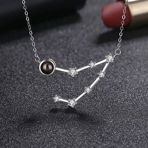 Personalized 12 Constellations Projection Necklace Customized Color Photo Pendant Jewelry Gifts