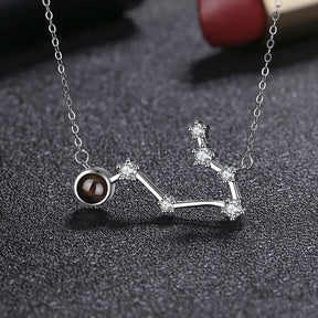 Personalized 12 Constellations Projection Necklace Customized Color Photo Pendant Jewelry Gifts