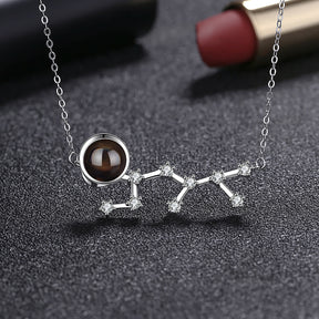 Personalized 12 Constellations Projection Necklace Customized Color Photo Pendant Jewelry Gifts