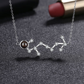 Personalized 12 Constellations Projection Necklace Customized Color Photo Pendant Jewelry Gifts