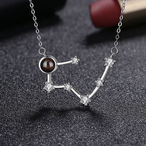 Personalized 12 Constellations Projection Necklace Customized Color Photo Pendant Jewelry Gifts