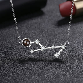 Personalized 12 Constellations Projection Necklace Customized Color Photo Pendant Jewelry Gifts