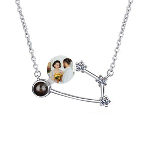 Personalized 12 Constellations Projection Necklace Customized Color Photo Pendant Jewelry Gifts