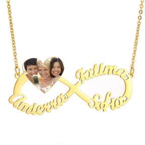 Infinity Symbol Shape Photo Necklace 